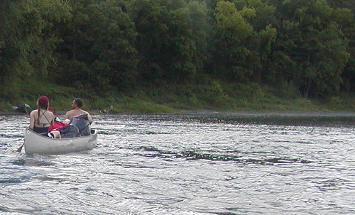 Dan + Me in a canoe